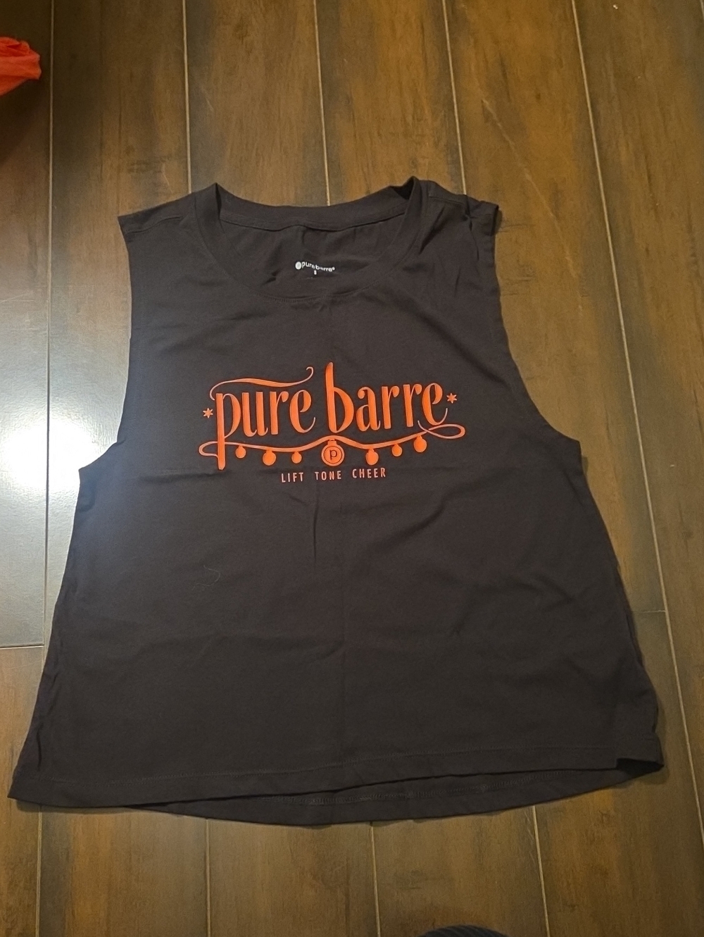 Pure Barre Black Muscle Tank with Red Logo - Pure Barre